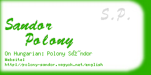 sandor polony business card